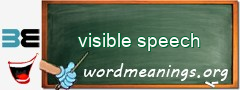 WordMeaning blackboard for visible speech